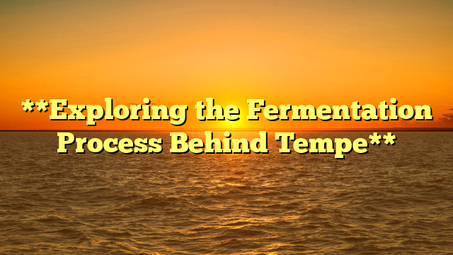 **Exploring the Fermentation Process Behind Tempe**